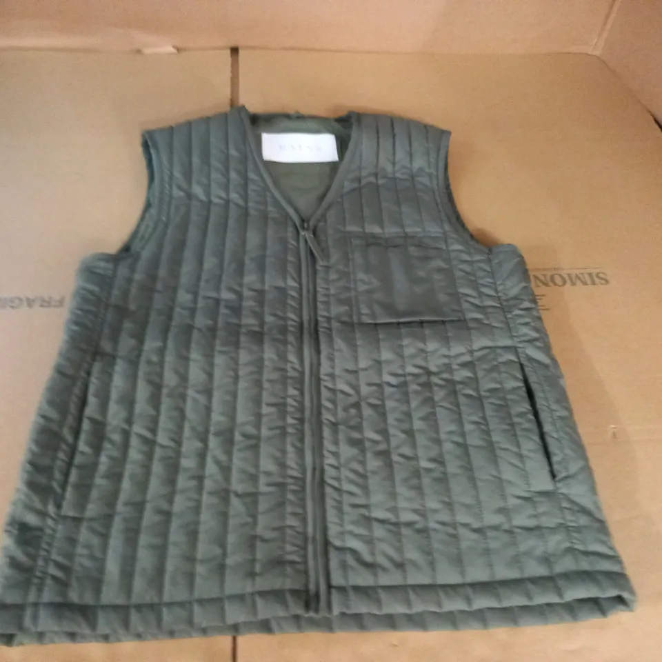 RAINS GREEN INSULATED GILET - S/M