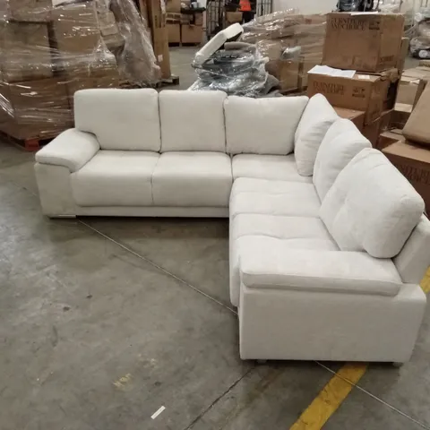 KANSAS CORNER SOFA, IVORY WOVEN CHENILLE FABRIC