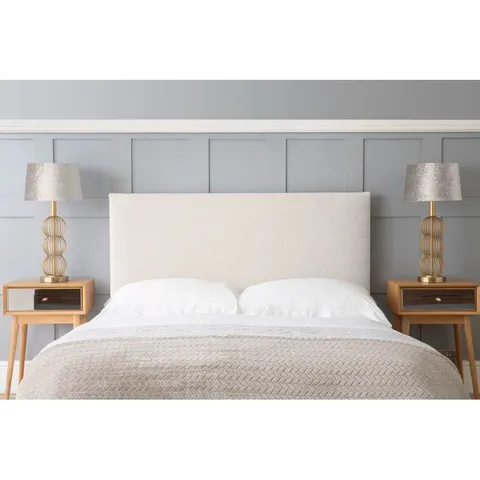 BOXED LISEGARD (152cm) UPHOLSTERED HEADBOARD - CREAM 