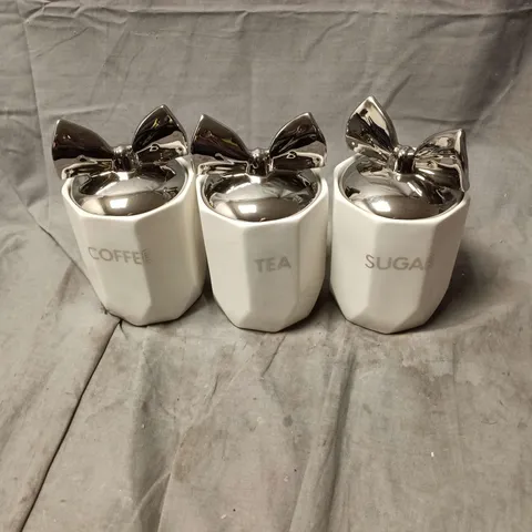3 PIECE CERAMIC SET FOR TEA/COFFEE/SUGAR BOXED