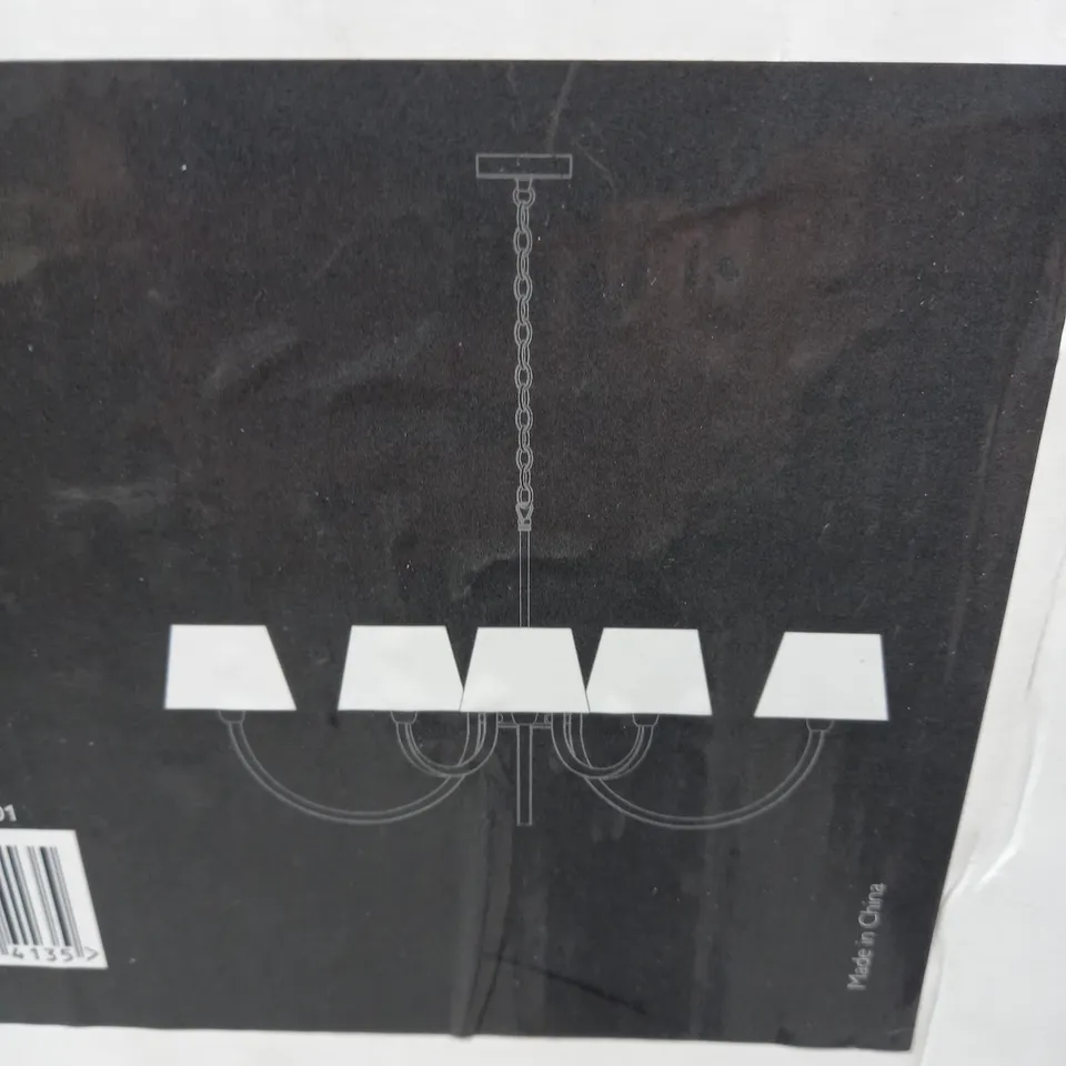 JOHN LEWIS AMARI 8 LIGHTS CHROME EFFECT FABRIC SHADES CEILING FITTING