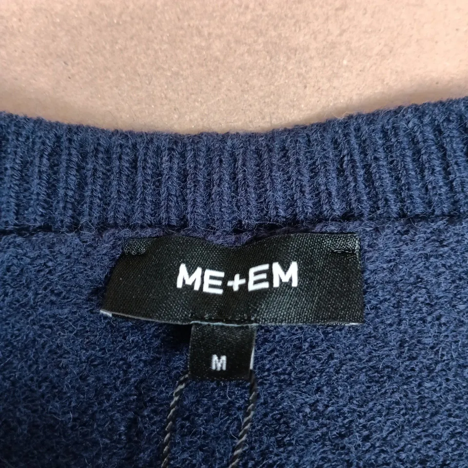 ME+EM NAVY KNIT CARDIGAN, SIZE M