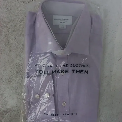 BAGGED CHARLES TYRWHITT NON-IRON SLIM FIT SHIRT IN LILAC SIZE 16.5/34"