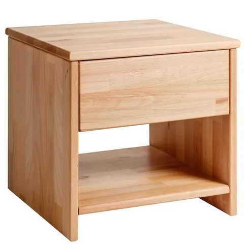 BOXED TULIA SOLID WOOD BEDSIDE TABLE