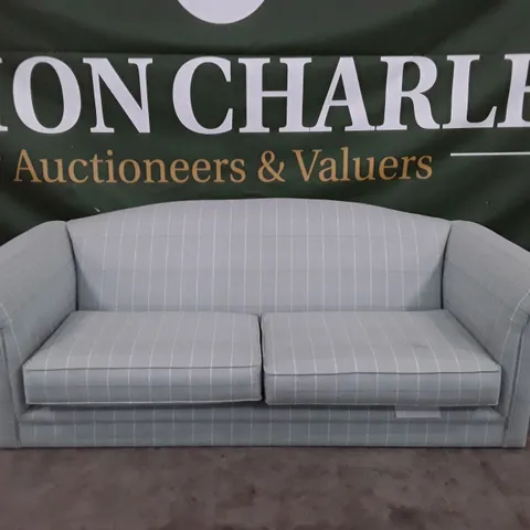 QUALITY DESIGNER 3 SEATER SOFA - LIGHT BLUE FABRIC