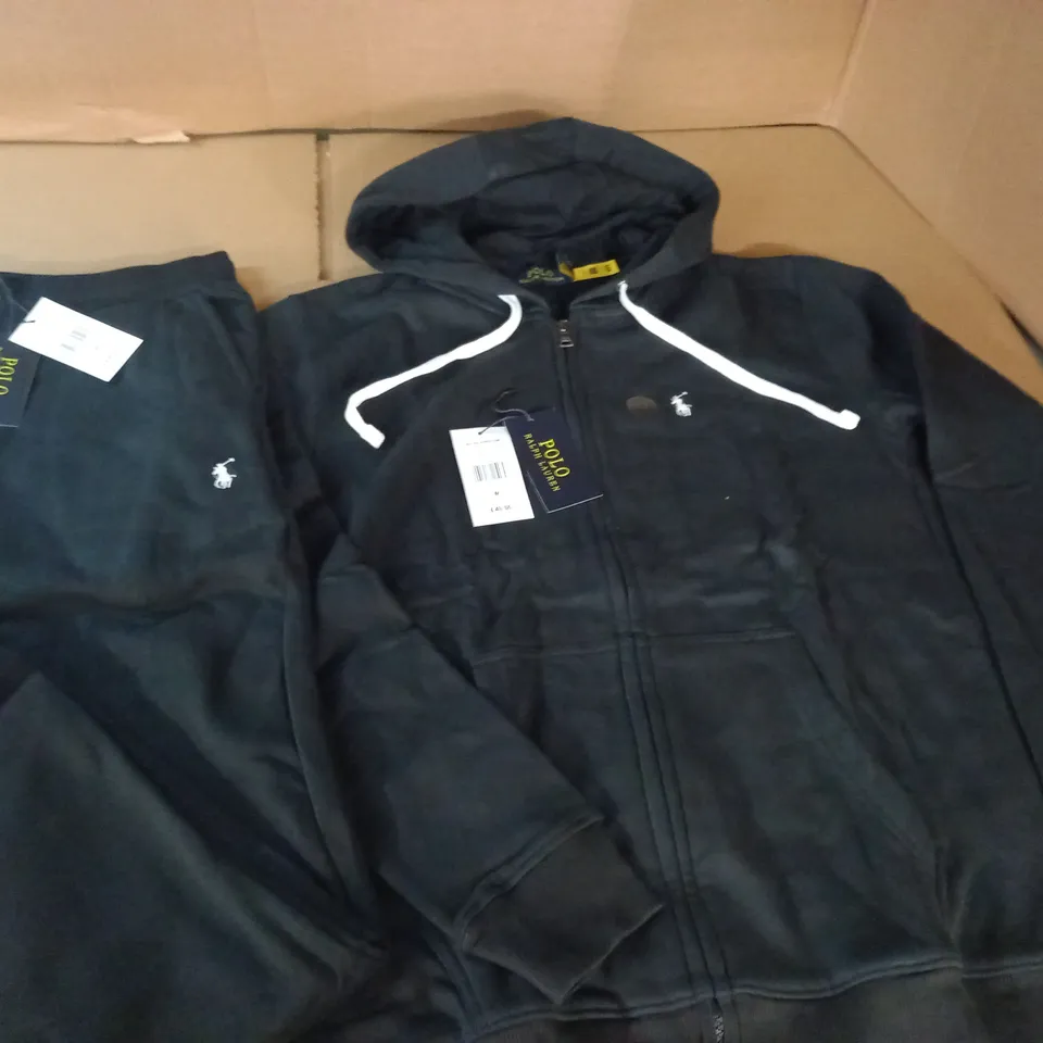POLO RALPH LAUREN BLACK ZIP THROUGH TRACKSUIT - M