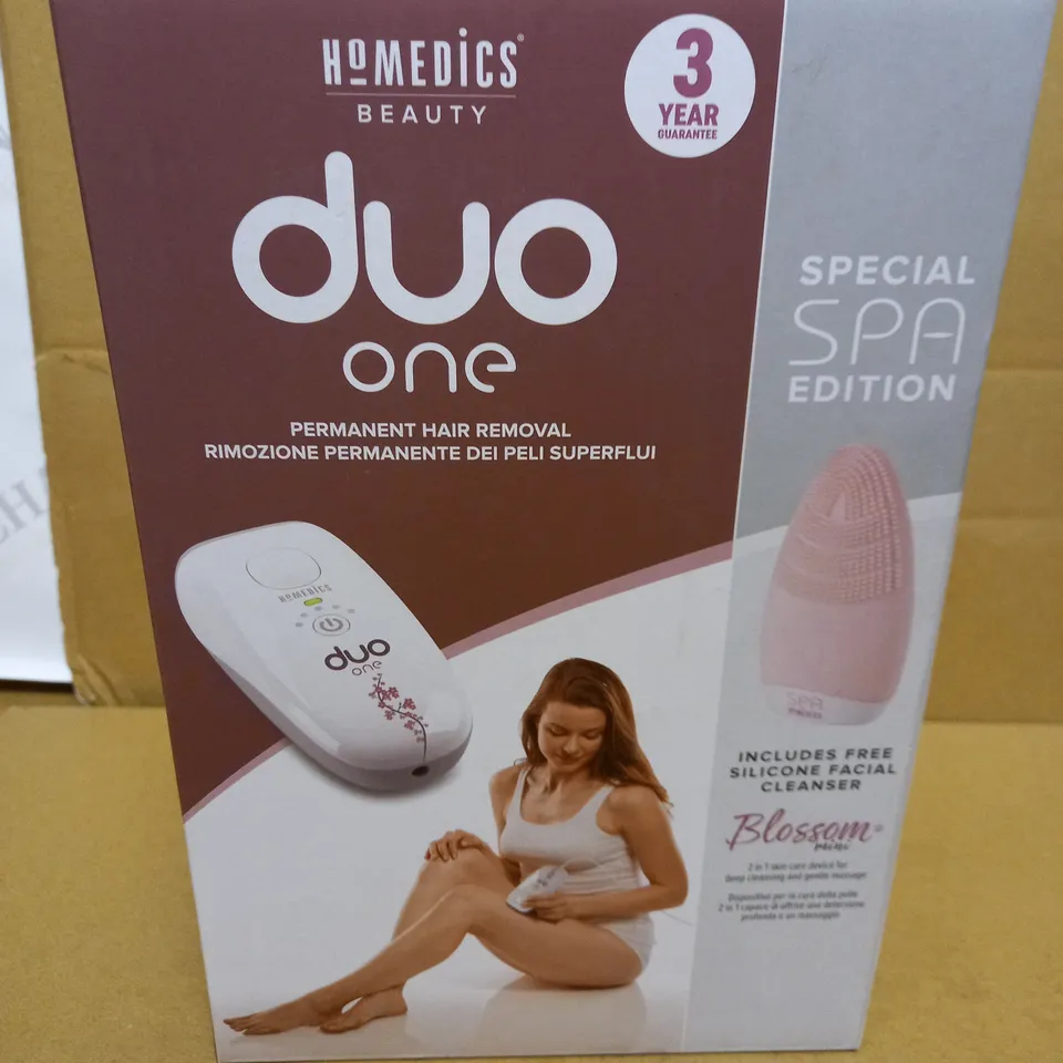 BOXED HOMEDICS DUO ONE PERMANENT HAIR REMOVAL SYSTEM 