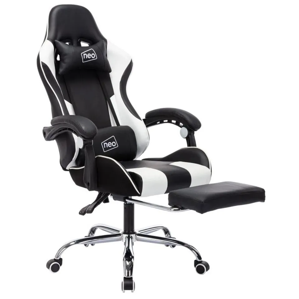 BOXED NEO WHITE PU LEATHER SWIVEL MASSAGE OFFICE CHAIR (1 BOX)