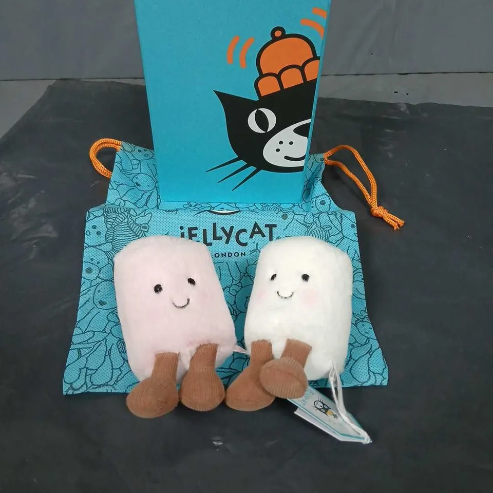 JELLYCAT AMUSEABLES PINK & WHITE MARSHMALLOWS PLUSH 