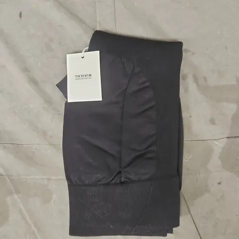 THRIVIN SEAMLESS SCULPT V2 RIBBED CONTOUR LEGGINGS IN BLACK SIZE MEDIUM