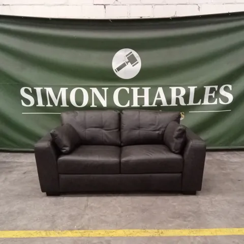 ARDEN ITALIAN LEATHER 3 SEATER SOFA - BLACK