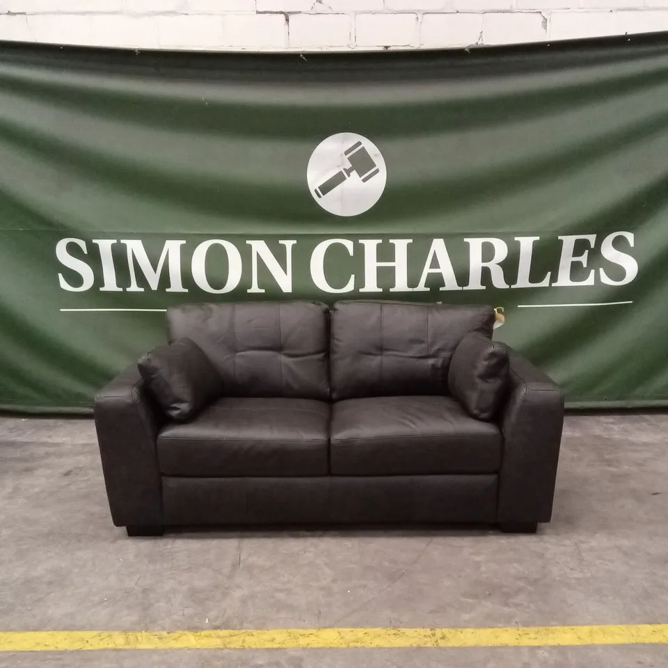 ARDEN ITALIAN LEATHER 3 SEATER SOFA - BLACK RRP £1399