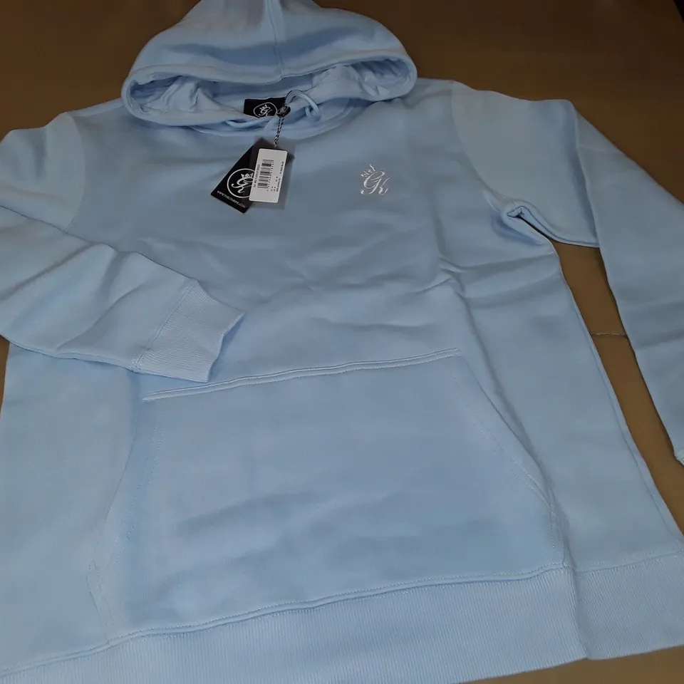 GYM KING 365 FLEECE HOODIE IN LIGHT BLUE - UK M
