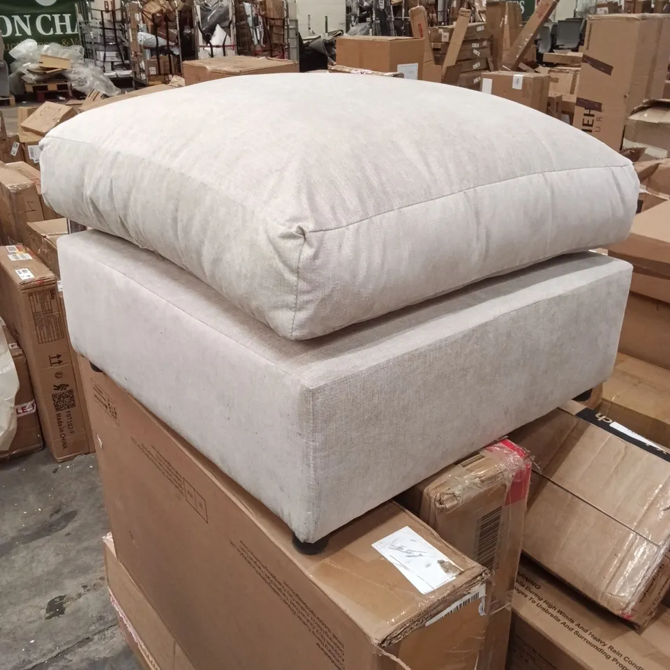 MODULAR FABRIC OTTOMAN STOOL - BEIGE (2 PARTS)
