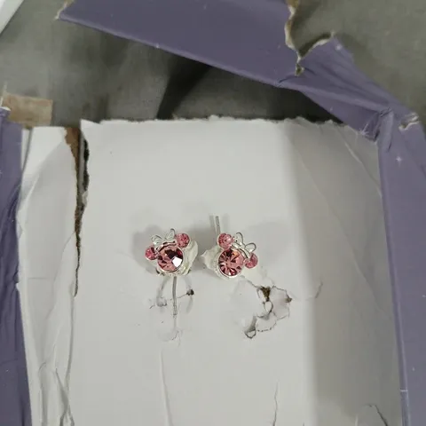 MINNIE MOUSE PINK CRYSTAL EARRINGS. UNBOXED
