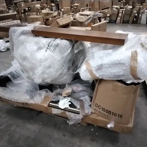 PALLET OF ASSORTED INCOMPLETE DESIGNER FURNITURE PARTS AND PIECES