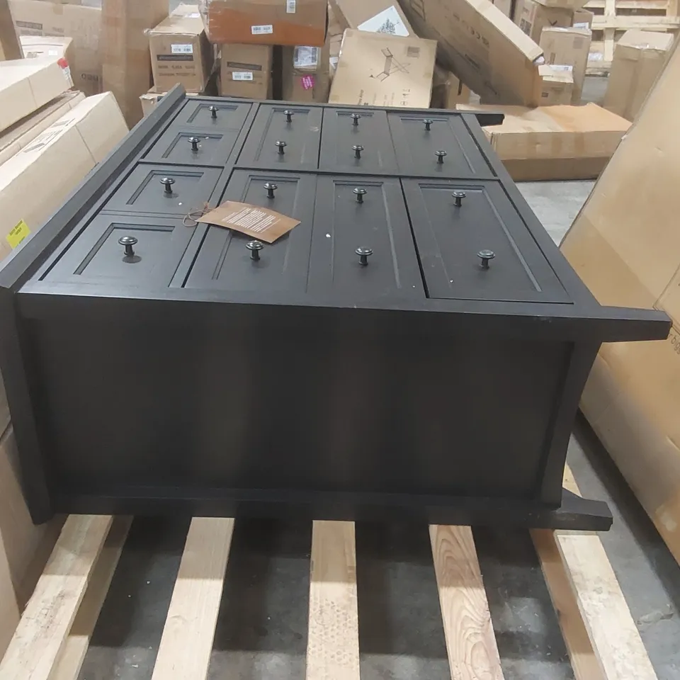 SOLID WOOD 4+6 DRAWER CHEST OF DRAWERS - BLACK 