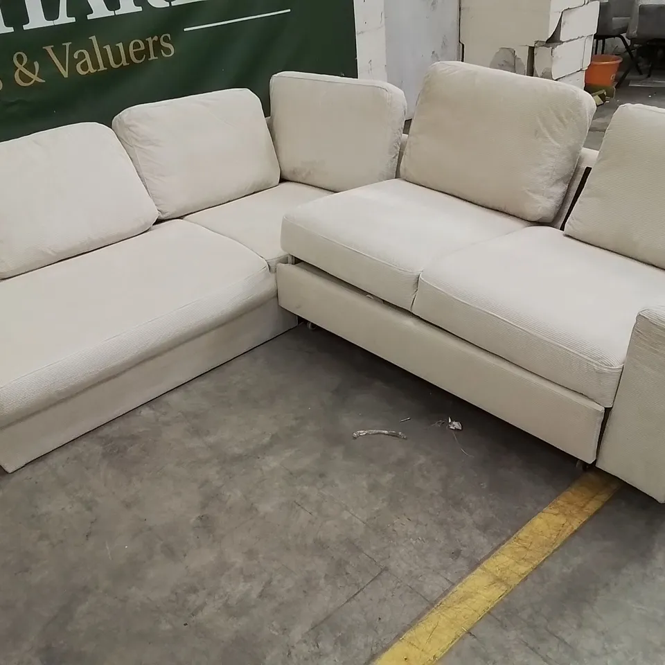DESIGNER LOFTY LILLY CORDUROY UPHOLSTERED CORNER CHAISE SOFABED