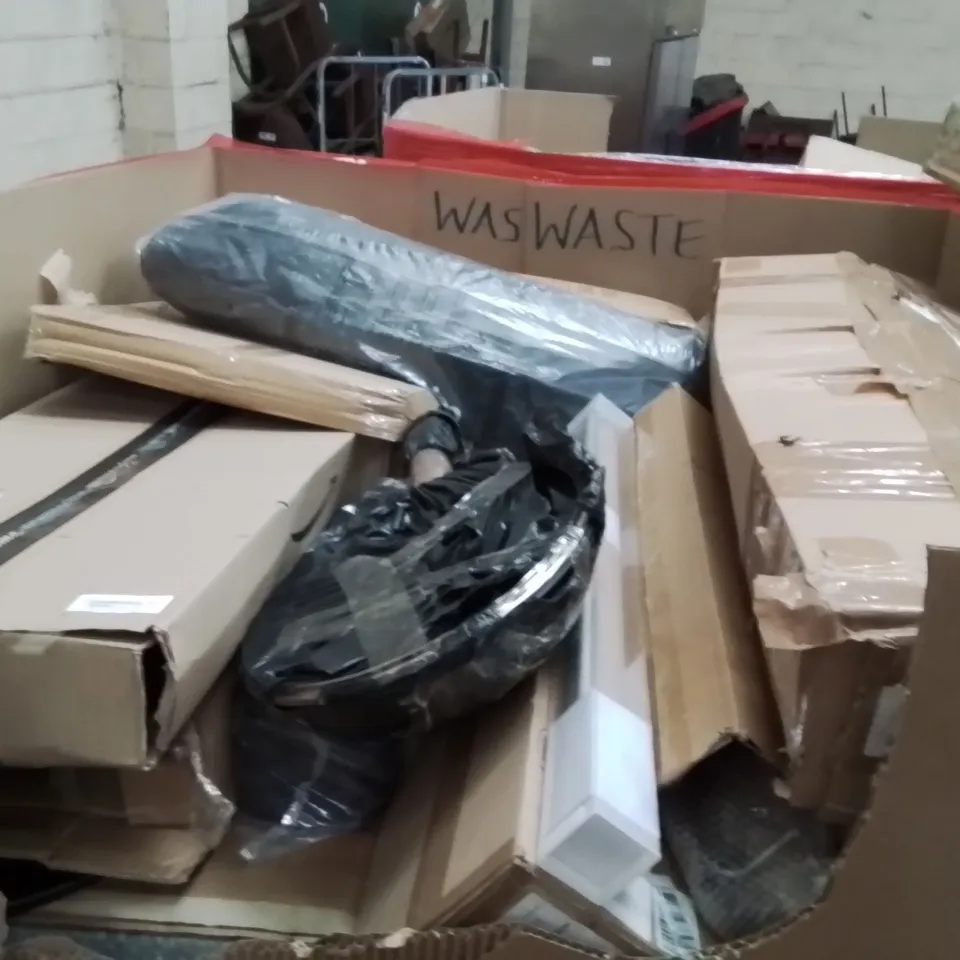 PALLET OF ASSORTED HOUSEHOLD GOODS AND PRODUCTS TO INCLUDE;UMBRELLA,GYM PLAY MAT,PORTABLE TOILET 