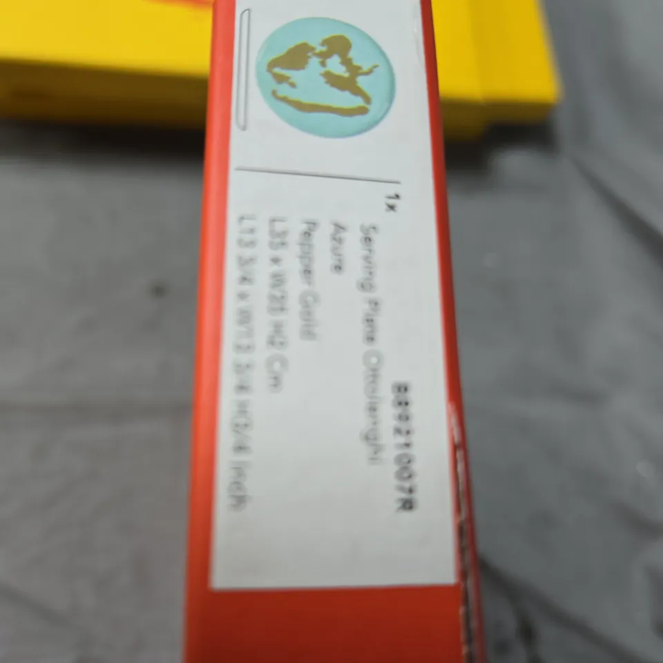 OTTOLENGHI FOR SERAX SERVING PLATE – TURQUOISE CERAMIC WITH ABSTRACT BLACK DESIGN, BOXED