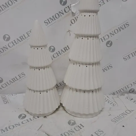 BOXED KELLY HOPPEN SET OF 2 LARGE CERAMIC LIGHT UP ORNAMENTS
