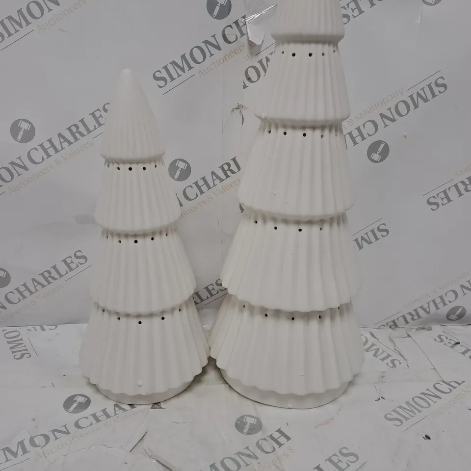 BOXED KELLY HOPPEN SET OF 2 LARGE CERAMIC LIGHT UP ORNAMENTS