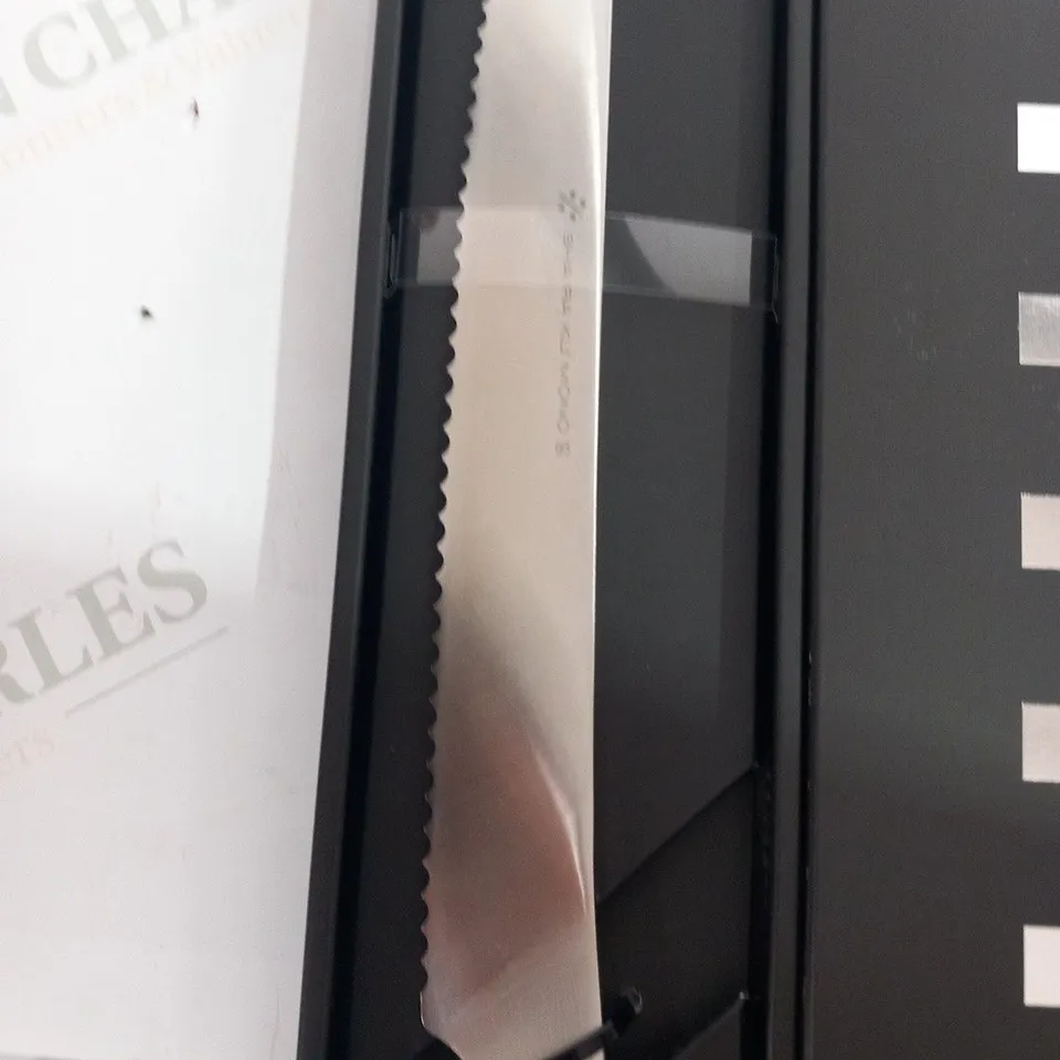 BOXED SHA RA KU MONO MOLYBDENUM VANADIUM STEEL 18-8 STAINESS STEEL FJ-15 23CM BREAD KNIFE