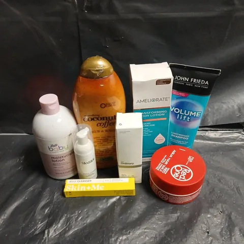 APPROXIMATEY 20 ASSORTED HEALTH AND BEAUTY PRODUCTS TO INCLUDE - SKIN+ME JELLY CLEANSER - MEDIK8 GENTLE CLEANSE - RED ONE AQUA HAIR WAX - ETC
