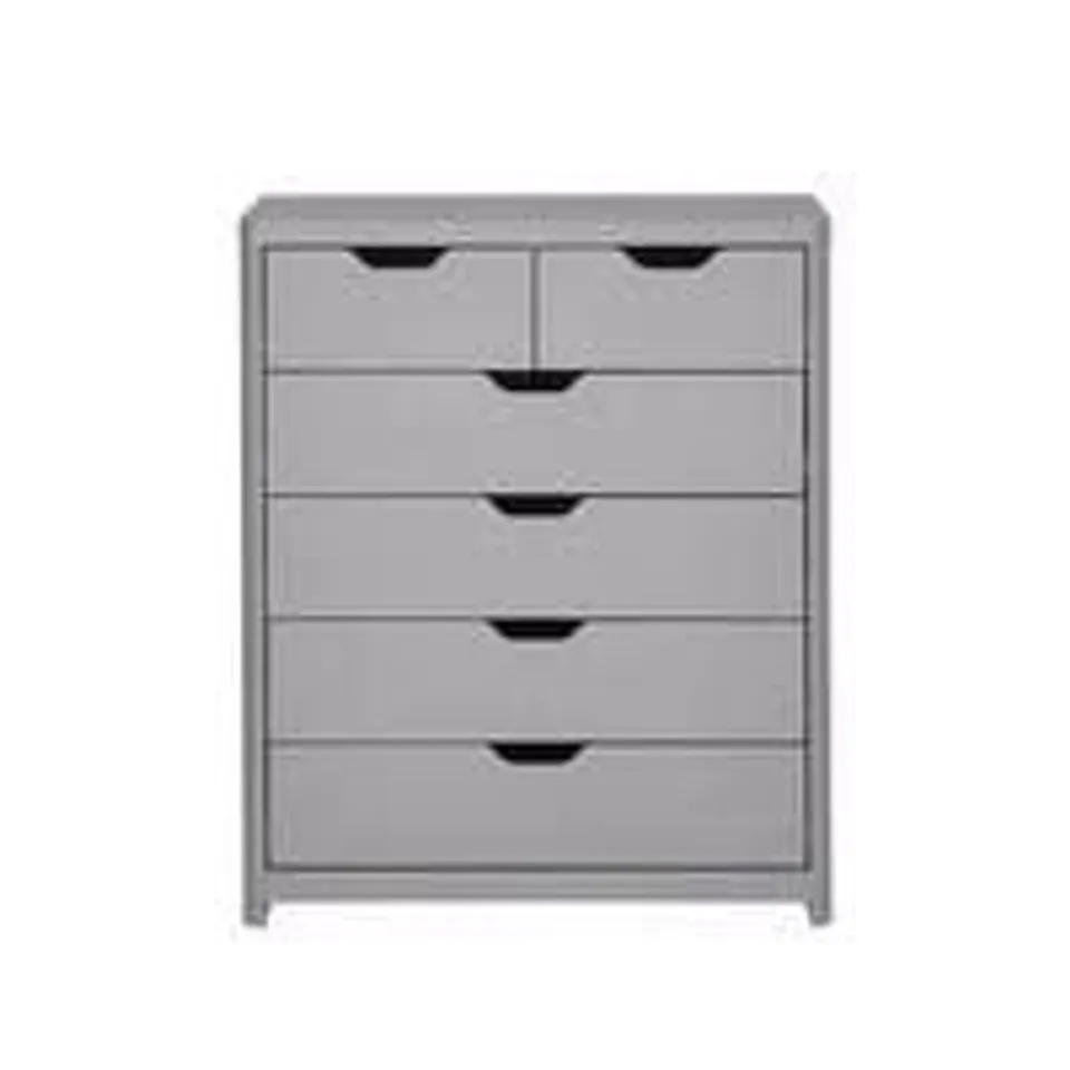 DESIGNER GRADE 1 BOXED ASPEN GREY OAK 4+2 DRAWER CHEST (1 BOX)