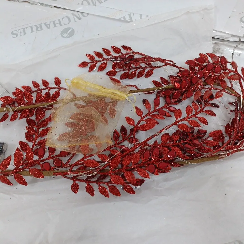 ALISON CORK PRE-LIT GLITTER JEWELLED COLLECTION - RED