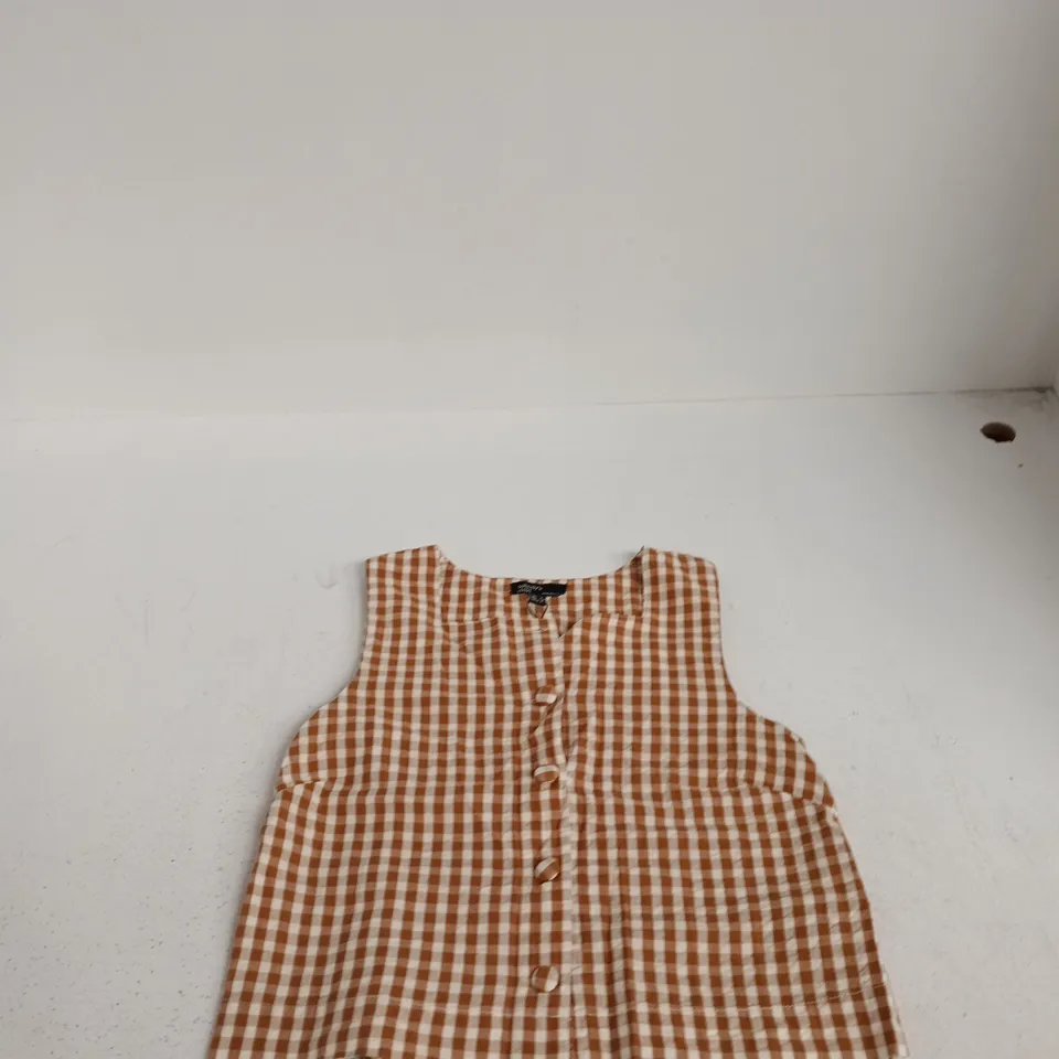 NOBODY'S CHILD GINGHAM SLEEVELESS VEST TOP – UK 6 (EU 34 / US 2)