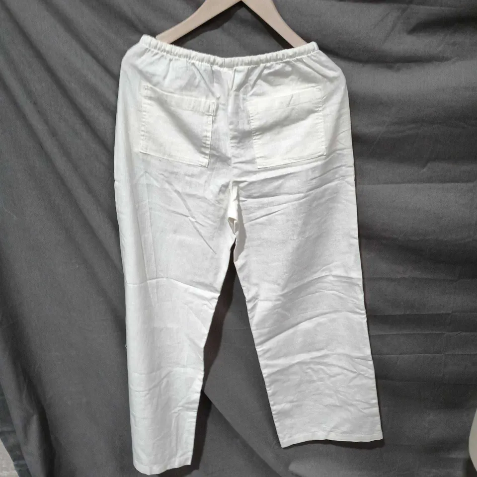 H&M KIDS' WHITE DRAWSTRING TROUSERS, UK 12-13Y (EU 158)
