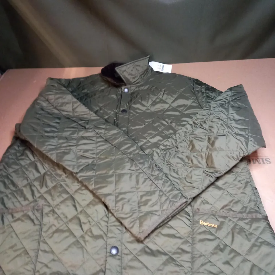 MENS BARBOUR QUILTED COAT IN KHAKHI SIZE XXXL