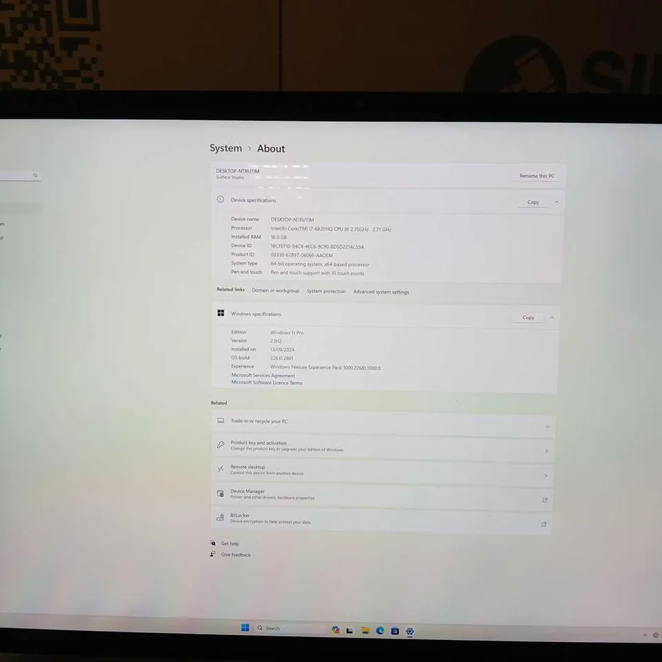 WINDOWS SURFACE STUDIO ALL IN ONE COMPUTER - COLLECTION ONLY 