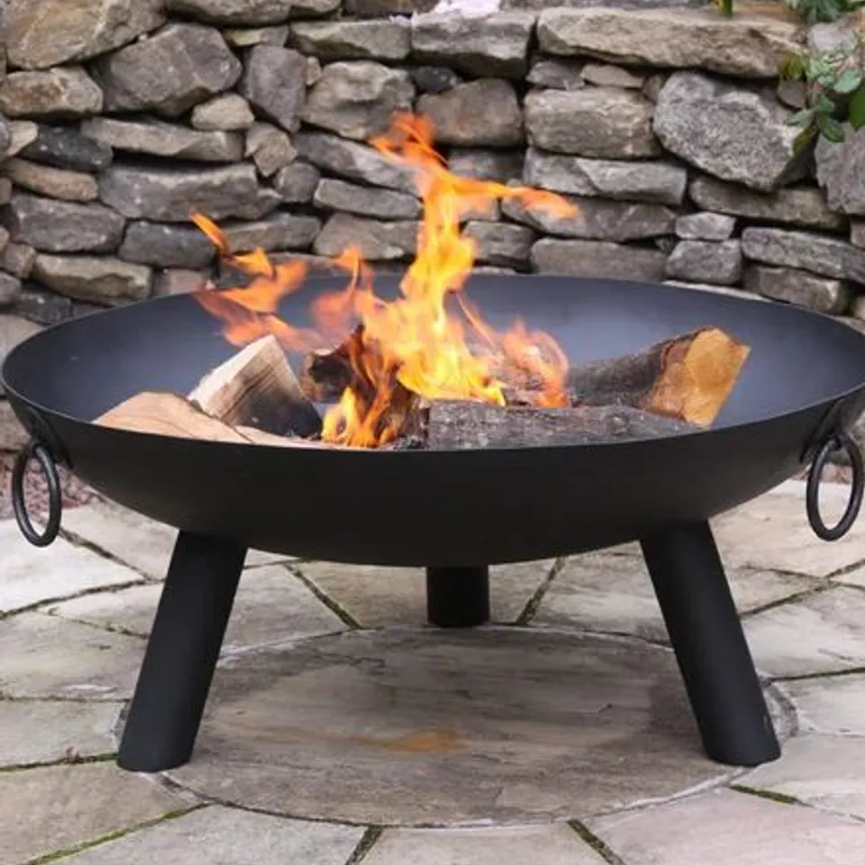 BOXED PATIO ROUND FIRE PIT HEAVY DUTY METAL FIRE