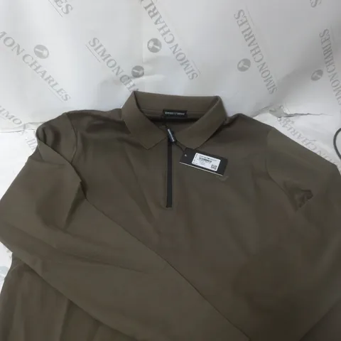 emporio Armani khaki medium long polo shirt