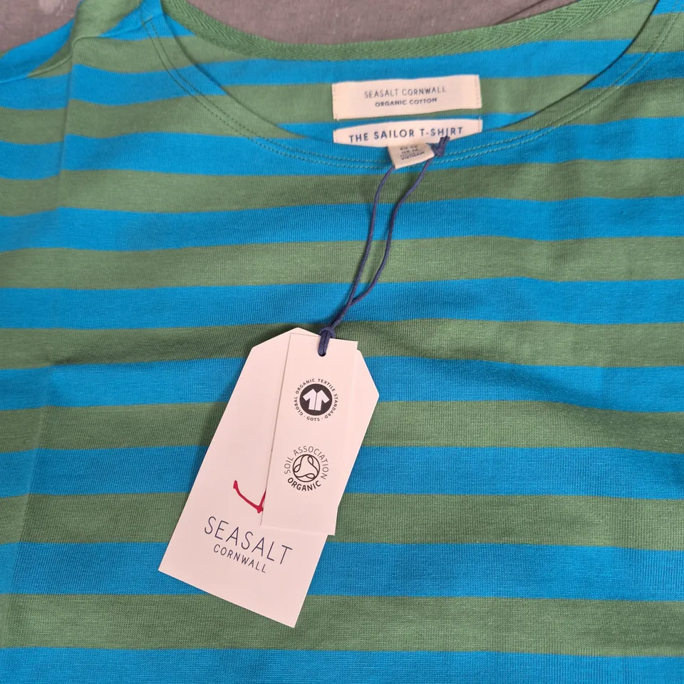 SEASALT CORNWALL THE SAILOR T-SHIRT – ORGANIC COTTON, STRIPED (UK 18)
