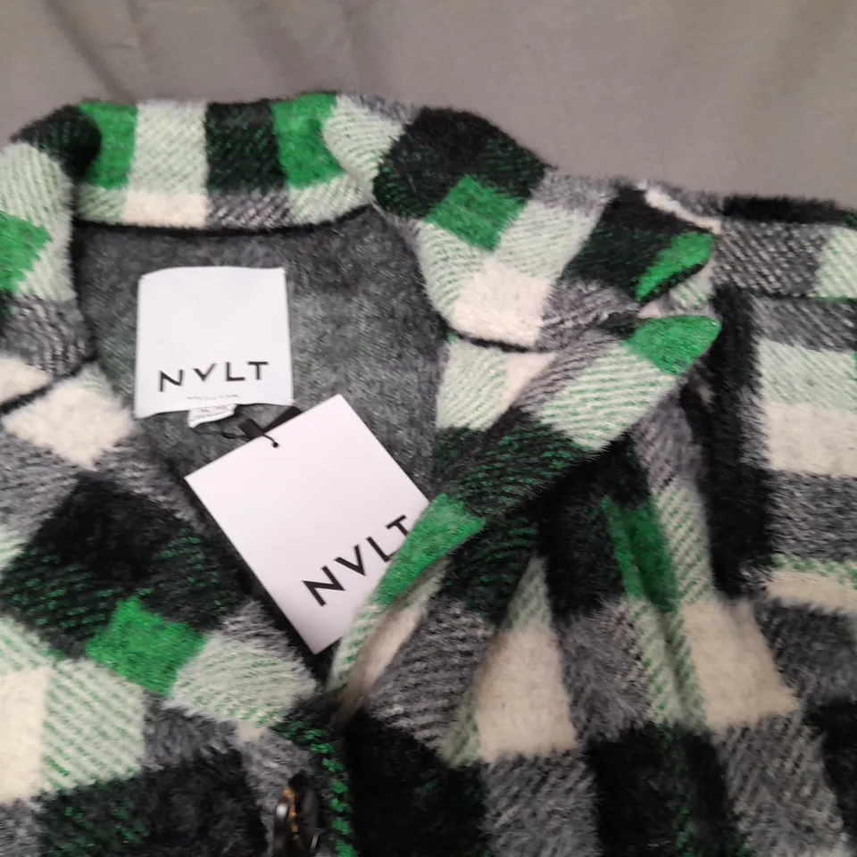NVLT CGRREN CHECK COAT - XL