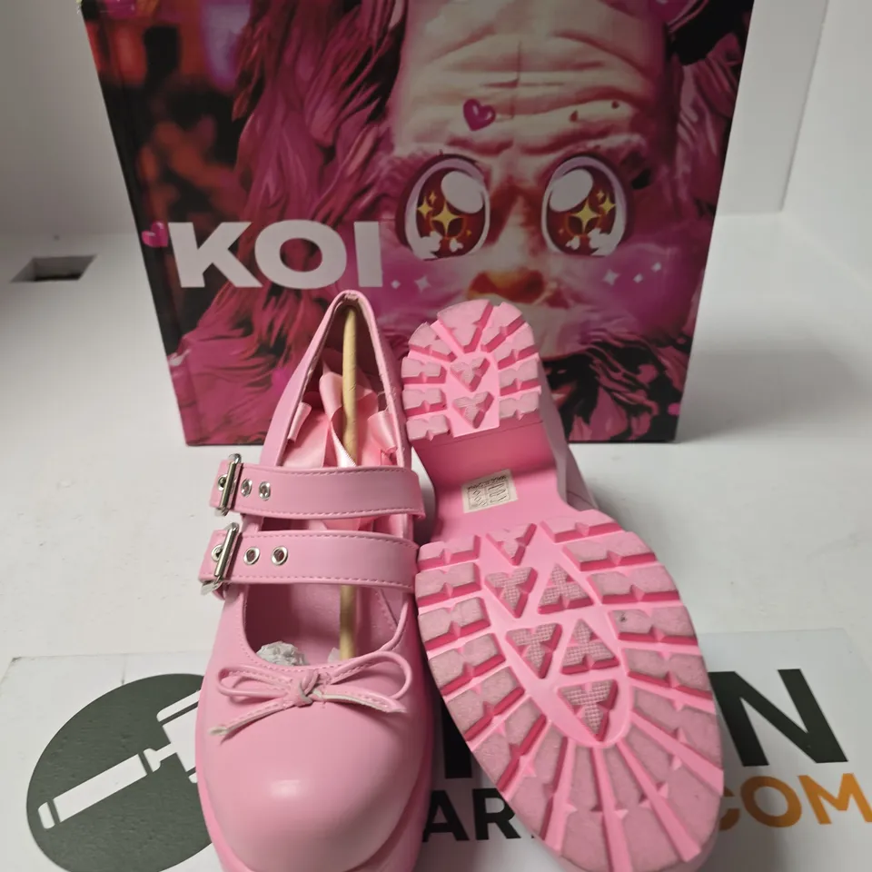 BOXED KOI MIYAKO LACE UP BALLET SHOES – PINK, UK 6
