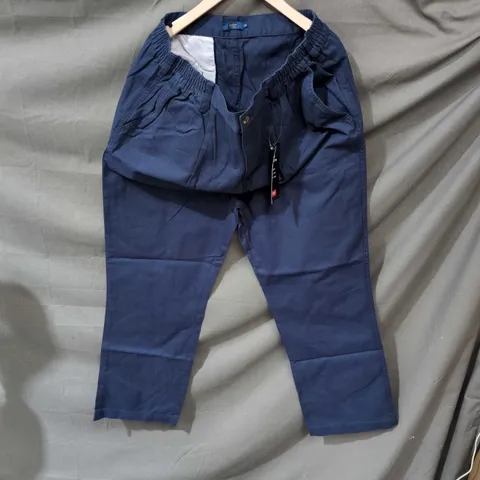 COTTON TRADERS NAVY COTTON TROUSERS, UK 38