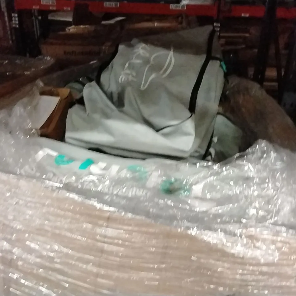 PALLET CONTAINING A LARGE QUANTITY OF INFLATABLE PADDLE BOARDS