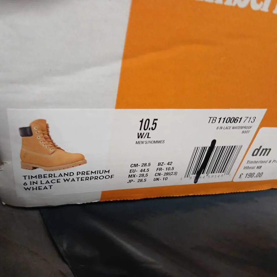 TIMBERLAND PREMIUM 6-INCH LACE WATERPROOF BOOTS – WHEAT NUBUCK, MEN'S UK 10 (US 10.5)