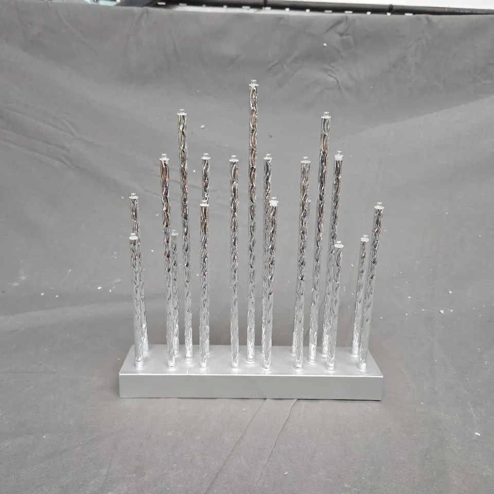 SILVER TUBE TABLE LIGHTS CHRISTMAS DECORATION RRP £17.99