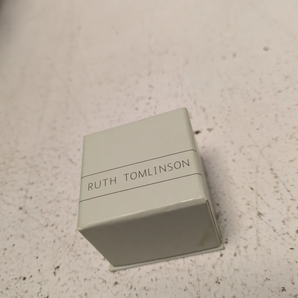 RUTH TOMLINSON SILVER-TONE GEMSTONE STUD EARRINGS – BOXED