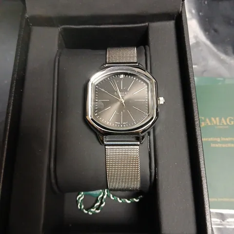 GAMAGES LONDON WRISTWATCH WITH STAINLESS STEEL MESH BAND – BOXED