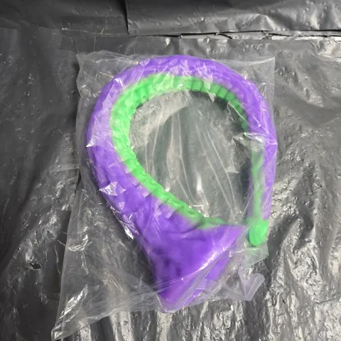 Tentacle silicone dildo – purple & green, sealed in bag