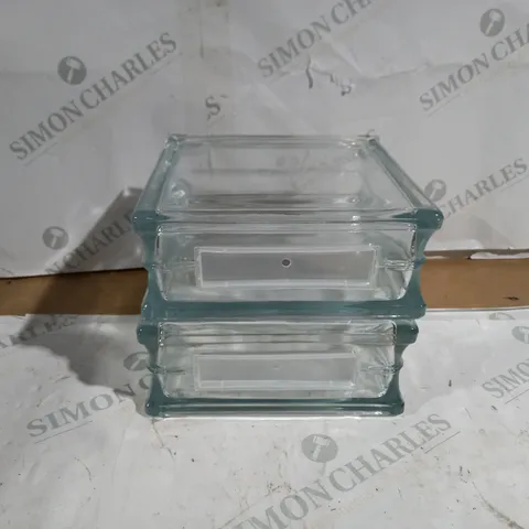 BOXED SET OF 2 HOBBYCRAFT CLEAR GLASS BLOCKS
