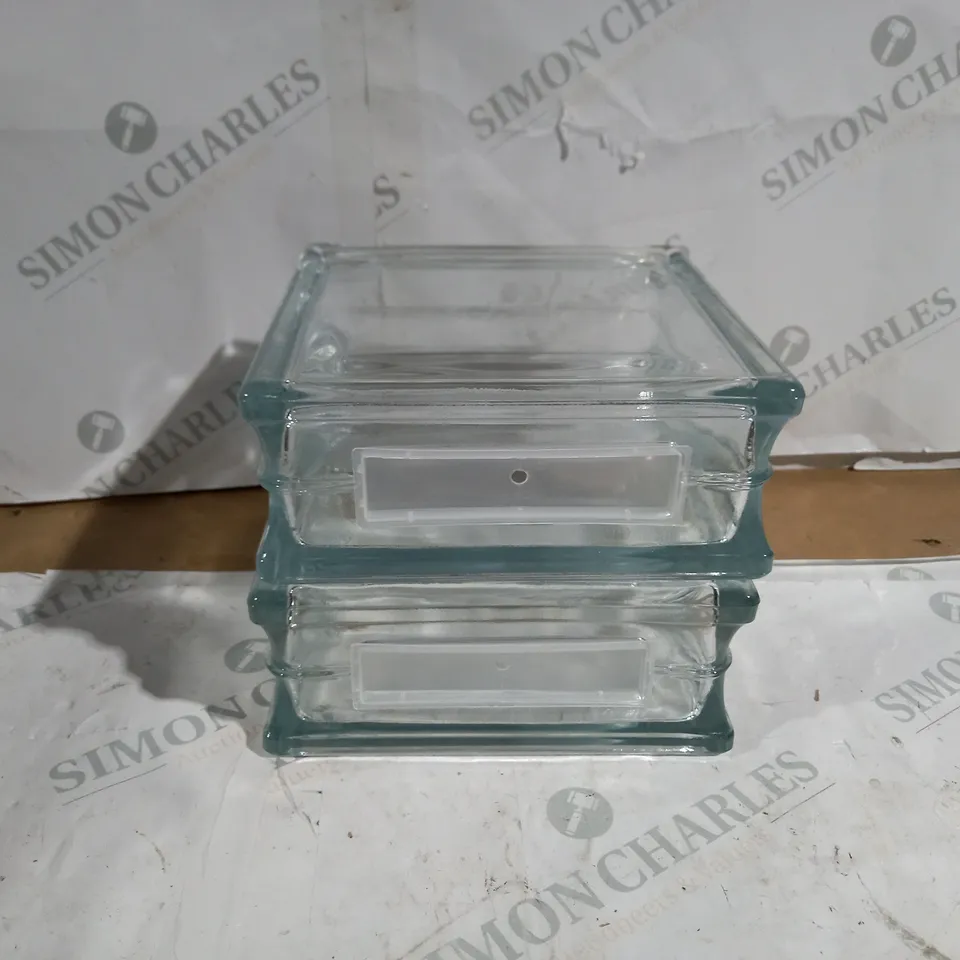 BOXED SET OF 2 HOBBYCRAFT CLEAR GLASS BLOCKS 