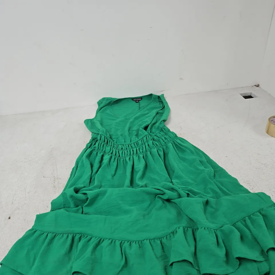 BOX OF APPROXIMATELY 25 ASSORTED ITEMS TO INCLUDE: NINA LEONARD GREEN DRESS