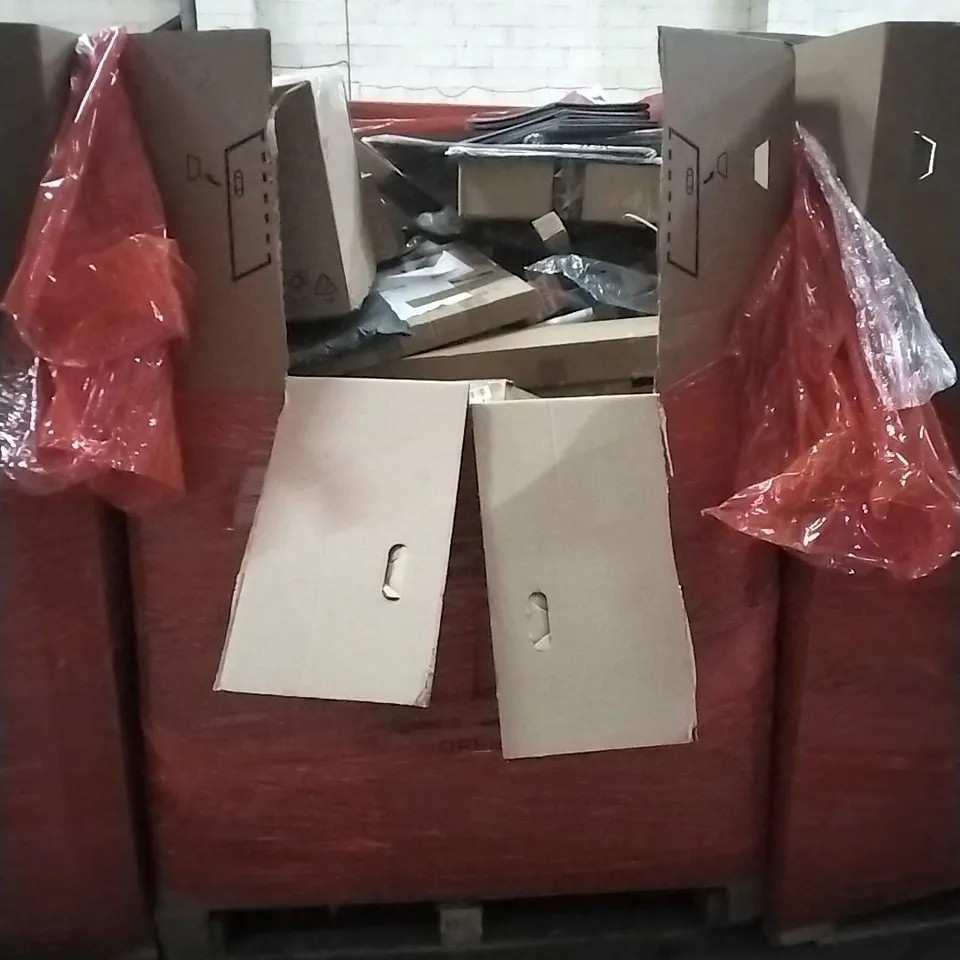 PALLET OF HOUSEHOLD ITEMS TO INCLUDE RETRACTABLE SAFETY GATE, POTATO PEELER, PULL UP BAR, NAPPIES AND OTHER ASSORTED ITEMS...